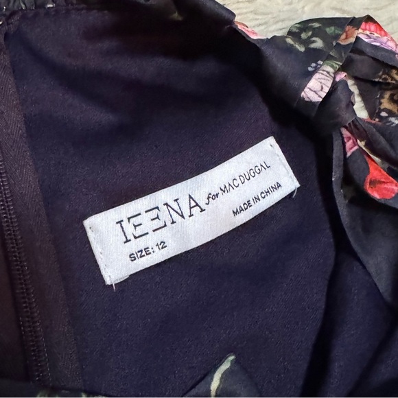 NWT Ieena for Mac Duggal Floral Print Halter Tie Neck Midi Dress - Size 12 - Picture 6 of 7